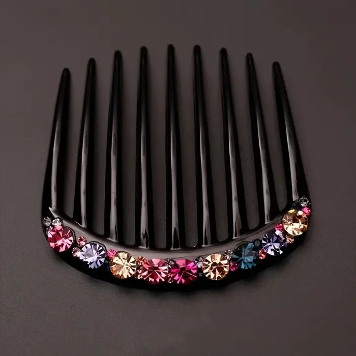 Peigne à cheveux à 9 dents en strass