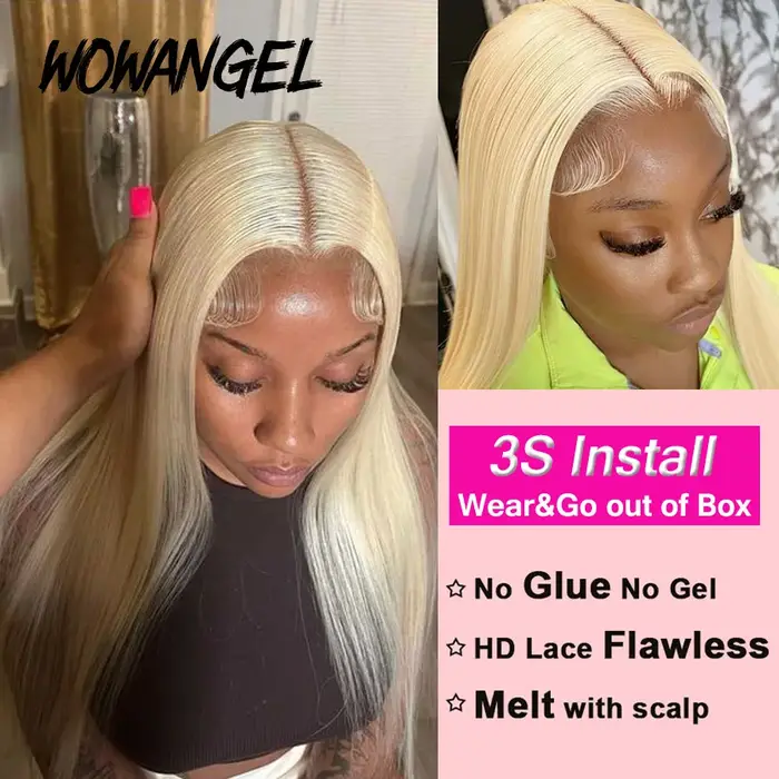 Wow Angel 32 pouces perruques sans colle 613 perruques blondes 5x5 HD dentelle fermeture perruques d