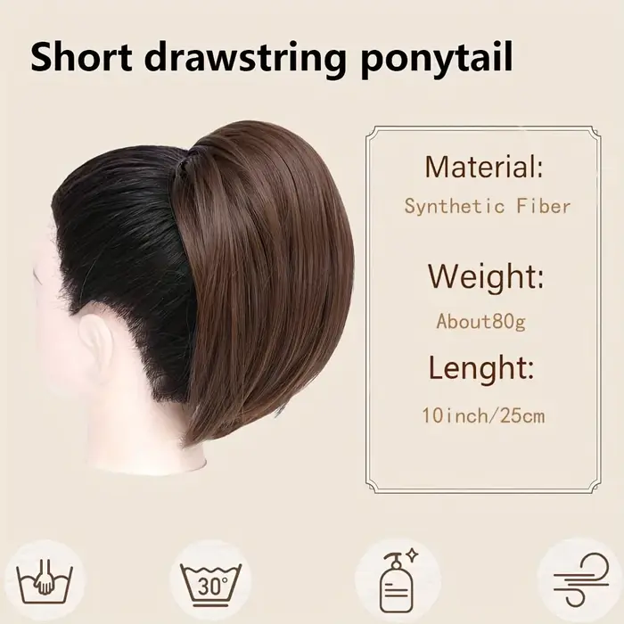 Postiche synthétique lisse et haute pour femme