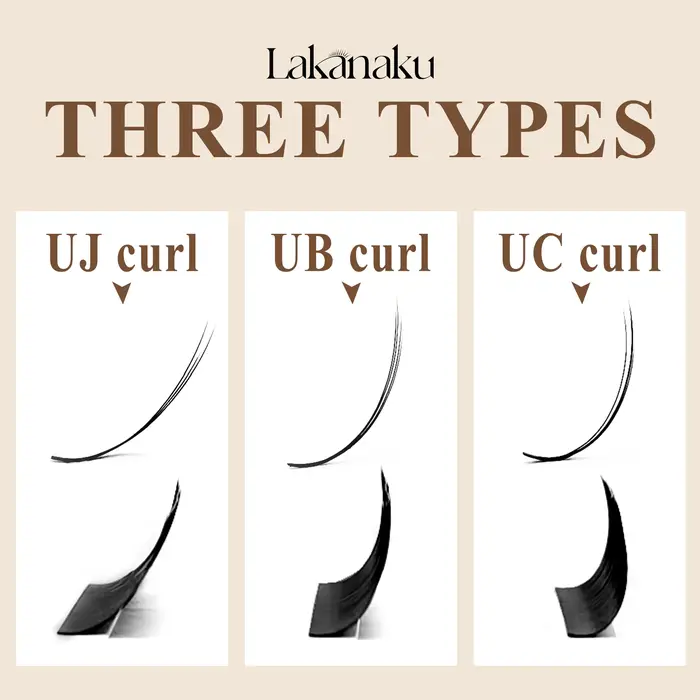 Cils en boucles LAKANAKU UB UC UJ Camellia avec adhésif