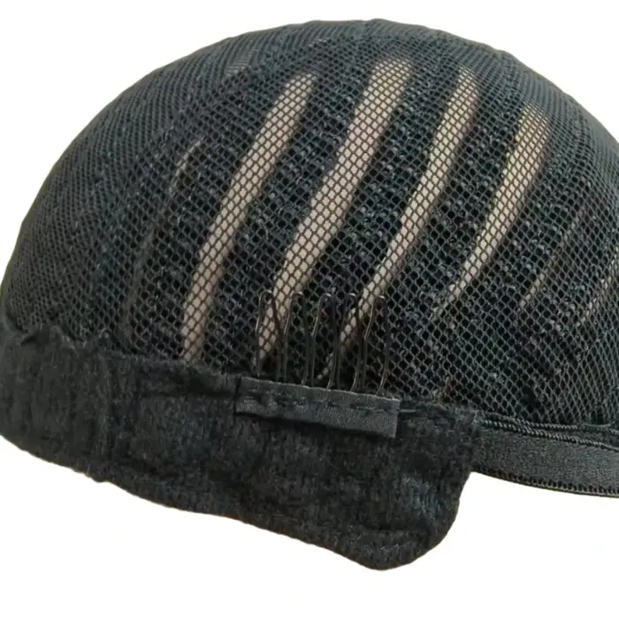 Bonnet de perruque tressé noir style cornrow
