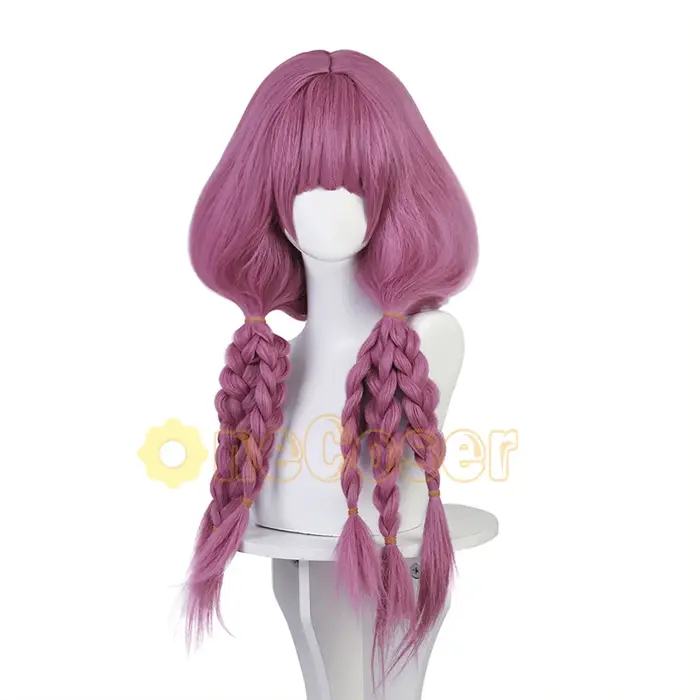 Aura Cosplay Perruque, Cheveux en Fibre et Bonnet