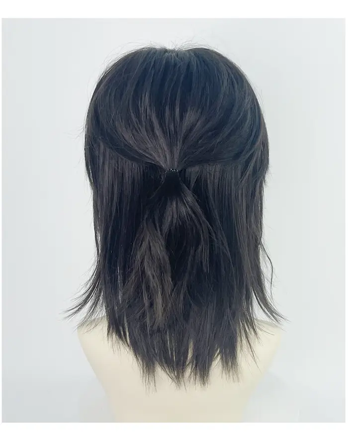 VICWIG – perruque synthétique courte et lisse avec queue de loup naturelle pour hommes et femmes
