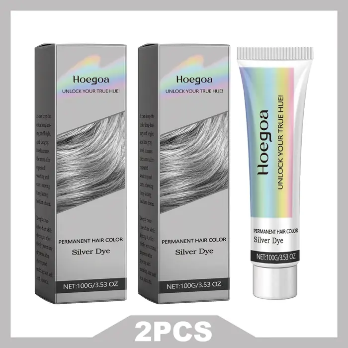 HOEGOA couleur grise mode charme teinture pour cheveux alimentation en profondeur effet Stable longue durée formule