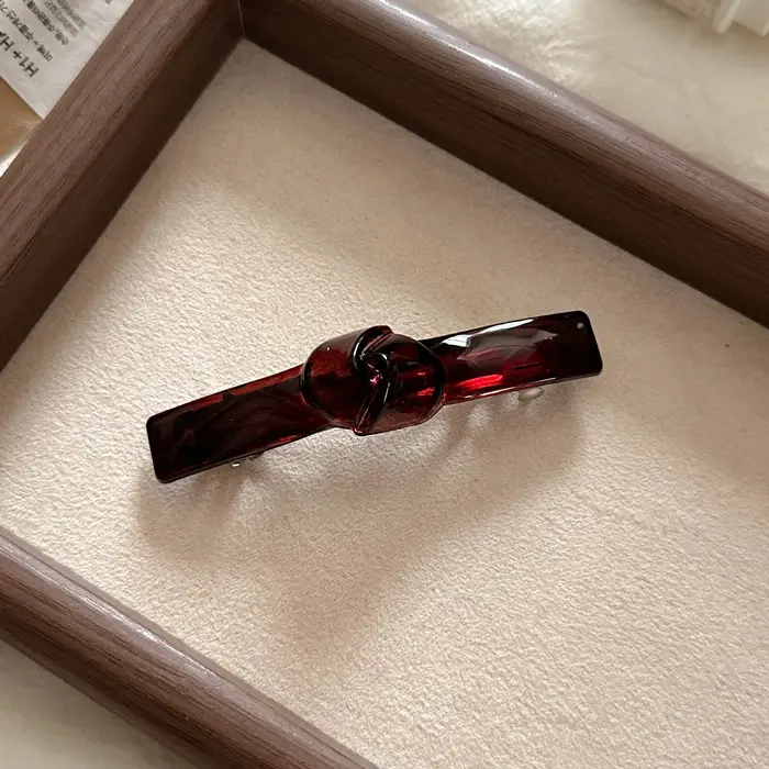 Barrettes françaises pour femmes, 1 pièce, pinces à cheveux en acrylique, nœud élégant, épingles à c