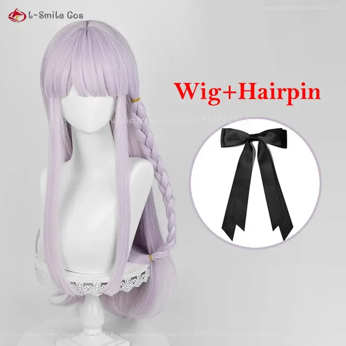 Kirigiri Kyoko Cosplay perruque 80 cm violet clair perruques pour femmes