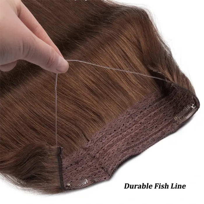 Ligne de pêche droite Extensions de cheveux humains pince dans l'extension