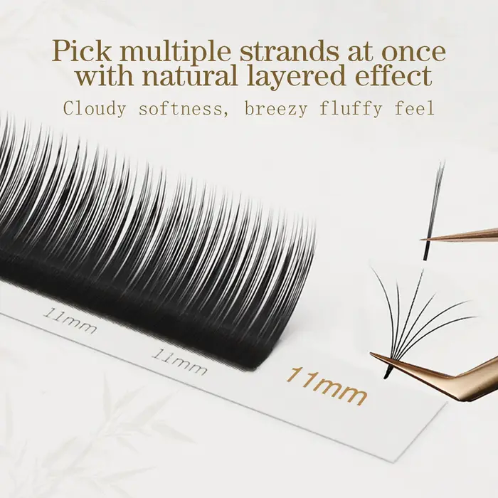 Cils en éventail préfabriqués Honey Eyelash J B C D Camellia