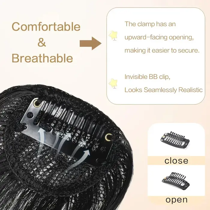 Postiche synthétique inclinée courte marron noir, faux cheveux, Extension à Clip, accessoires pour f