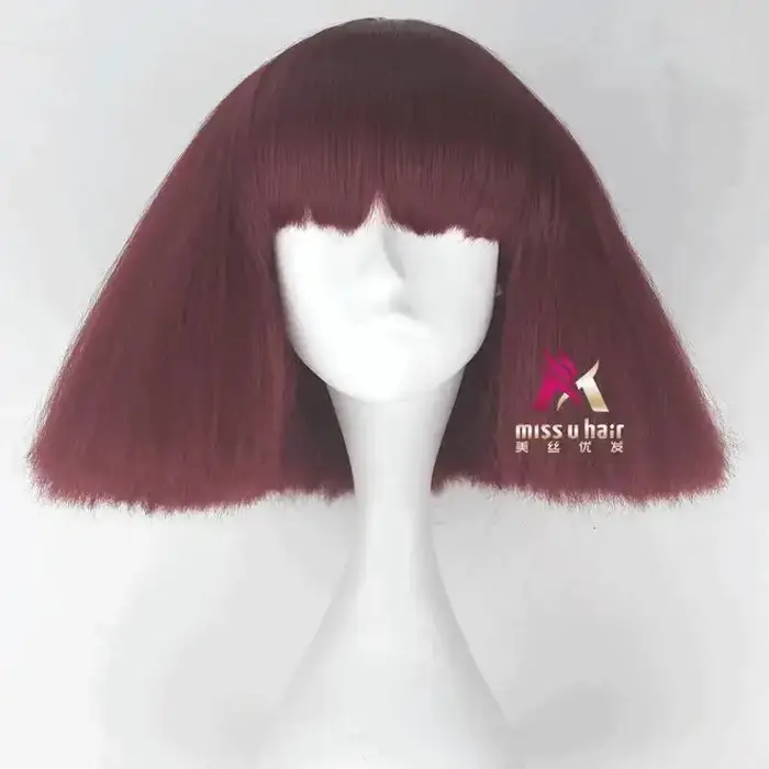 Perruque synthétique noire Lady Gaga
