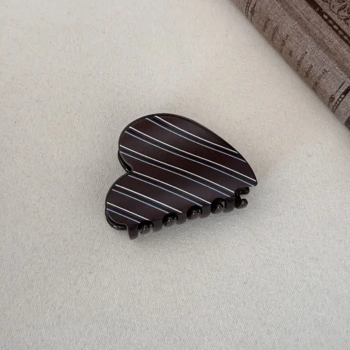 Nouveau Style Maillard café rayé griffe de cheveux classique rétro pinces à griffes automne hiver pi