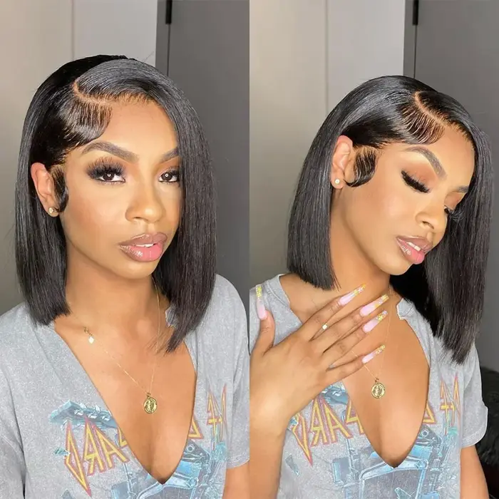 Perruques Lace Front 4x4 13x4 en cheveux humains lisses