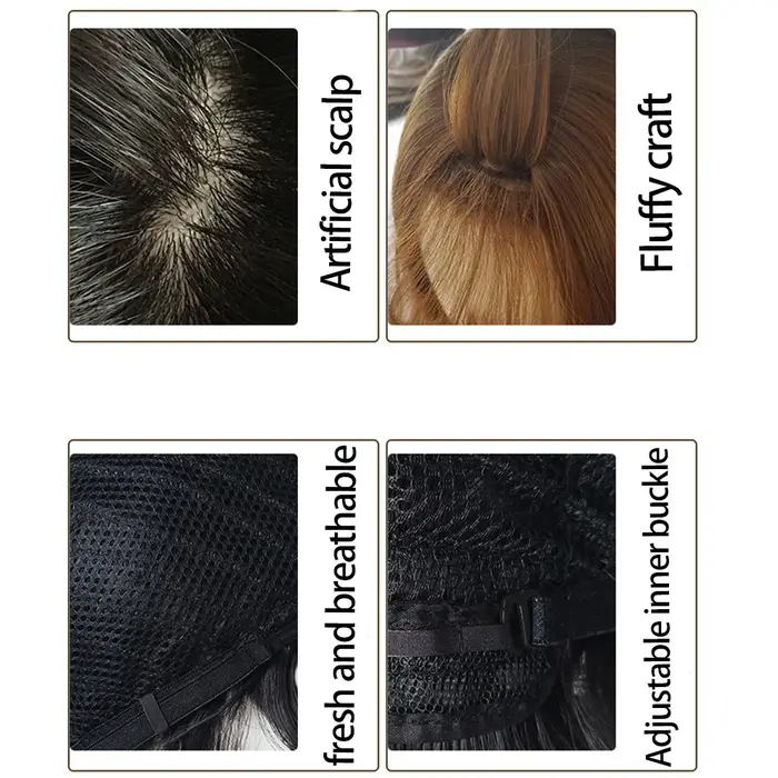 Cheveux courts ultraviolets synthétiques pour hommes