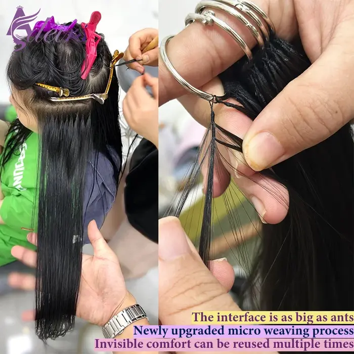 Extensions de cheveux en plumes vierges