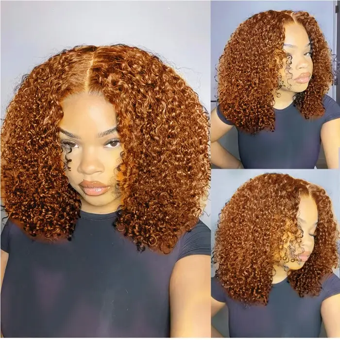 10A 6x5 sans colle dentelle perruques de cheveux humains prêt à porter et aller court bouclés Ombre