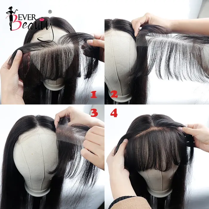 Frange de cheveux humains coupe émoussée