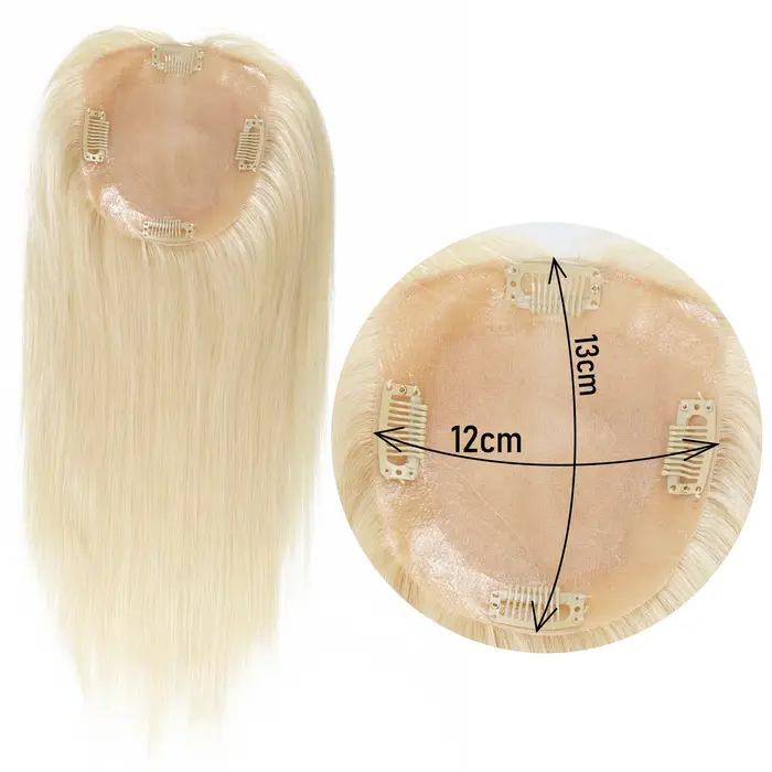 # Prothèse capillaire pour femme en cheveux humains Remy naturels, densité 150%, avec base en soie 6