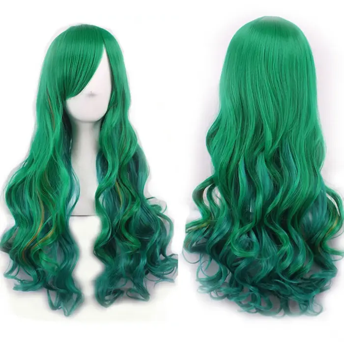 Perruque de Cosplay verte