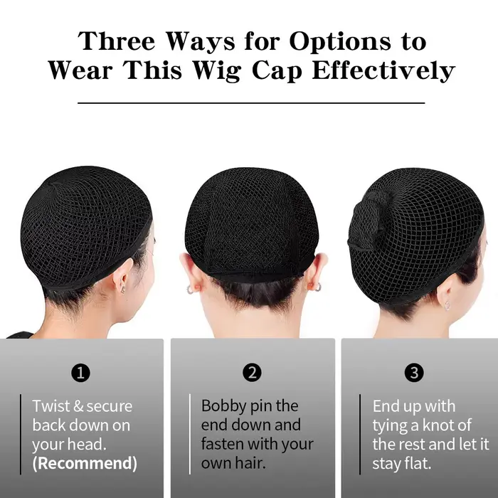 Bonnet de perruque en maille pour cheveux longs
