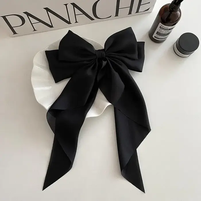 Pince à cheveux en satin solide pour filles, épingle à cheveux, ruban nœud, mode simple, élégant, ré