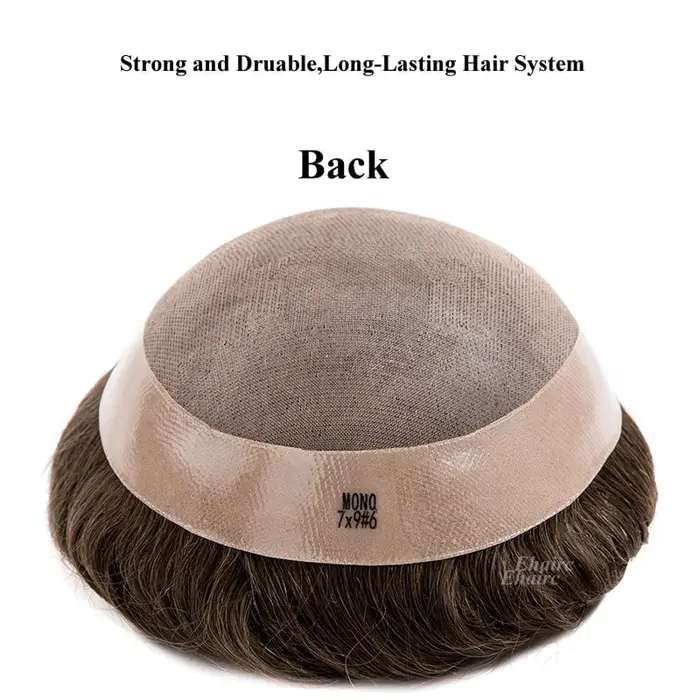Prothèse capillaire pour hommes Mono perruque pour hommes perruques de cheveux naturels pour hommes