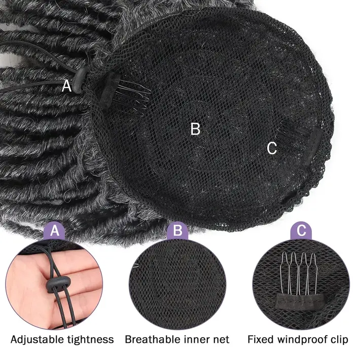 Extensions de queue de cheval Dreadlock pour femmes cordon