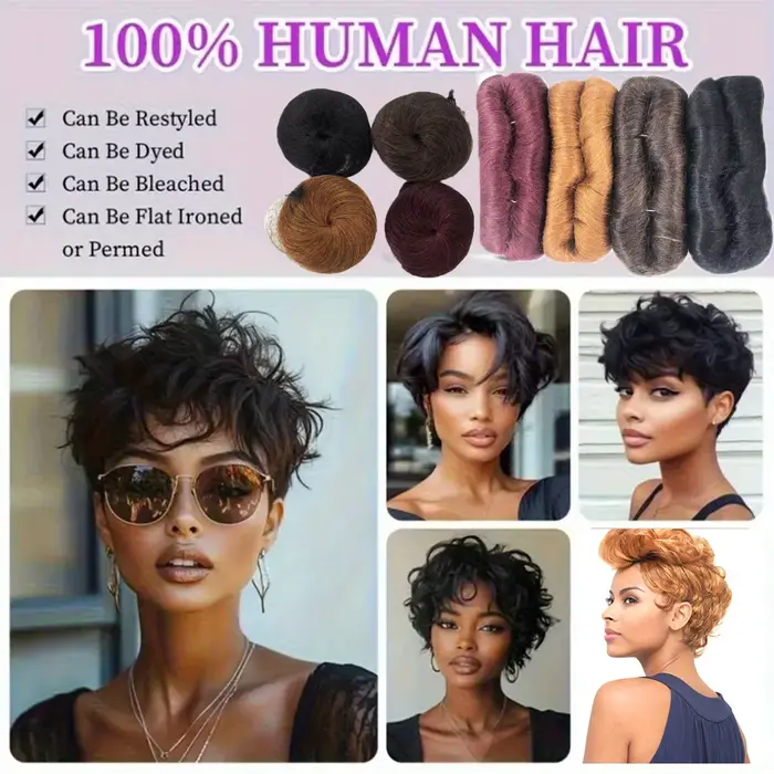 28 pièces extensions de cheveux humains courts brésiliens # 1B # 4 # 30 # 99J un paquet pour une tête complète 100%