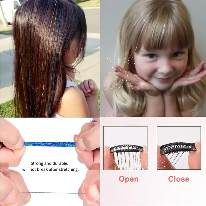 Extensions de cheveux synthétiques de 20 pouces - Ensemble de 12 accessoires