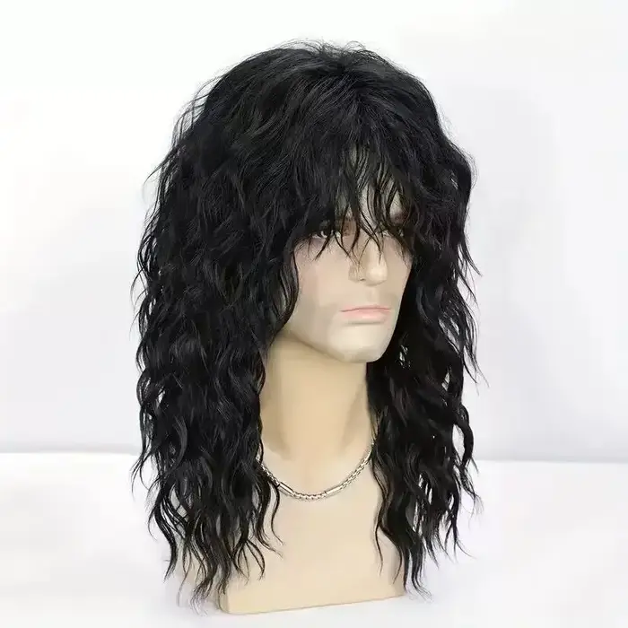 Perruque synthétique Rock de 18 pouces pour hommes/femmes