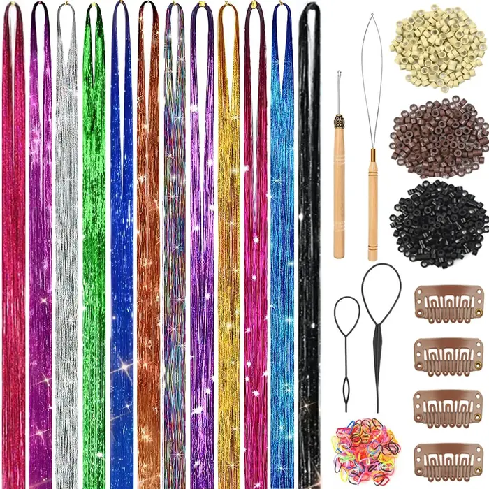 Kit de mèches scintillantes pour cheveux