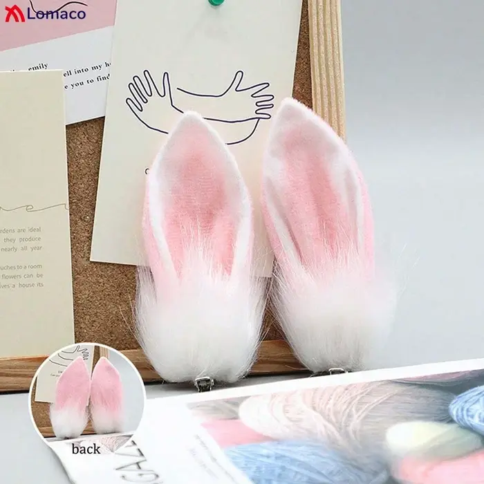 Jolies pinces à cheveux en forme d'oreilles de lapin en peluche