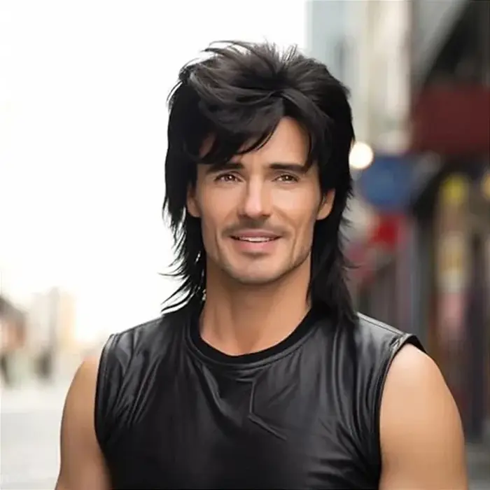 Perruque Rock Mullet pour hommes