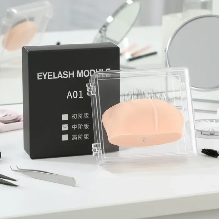 Modèle Réaliste en Silicone à 3 Couches pour l'Entraînement aux Extensions de Cils