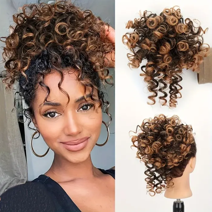 Perruque synthétique pour cheveux afro-américains