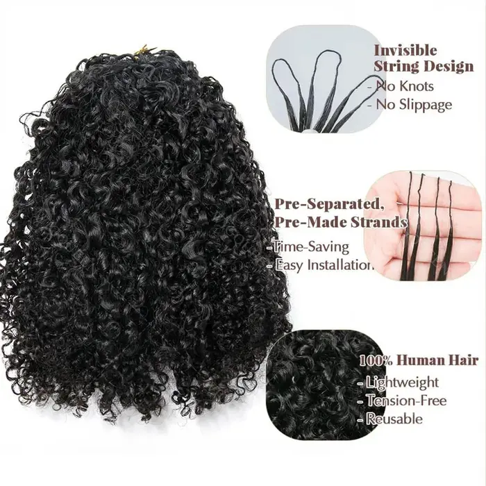 Miracle Knots Afro Kinky Curly Crochet Human Hair Small Spirals Curly Human Crochet Hair For Braid R