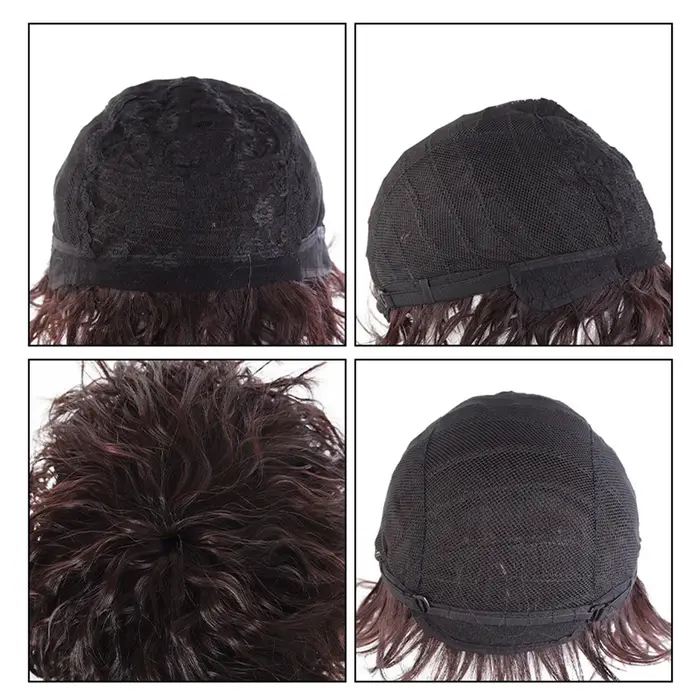  Perruque synthétique frisée crépue pour homme