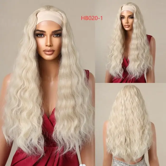 Perruques Synthétiques Bouclées Crépues Rouges pour Femmes Noires, Perruque Longue Afro Bouffante, B