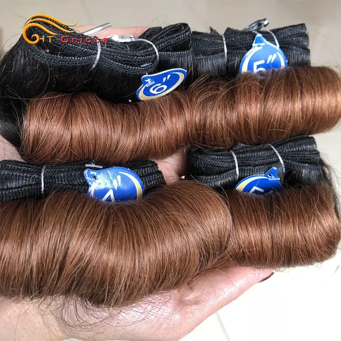 Tissage en lot brésilien Remy 100% naturel bouclé