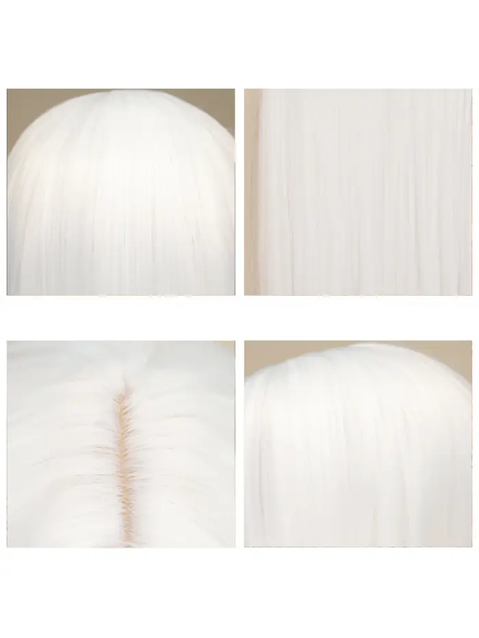 Perruque Synthétique Lisse Blanche Super Longue de 100 cm