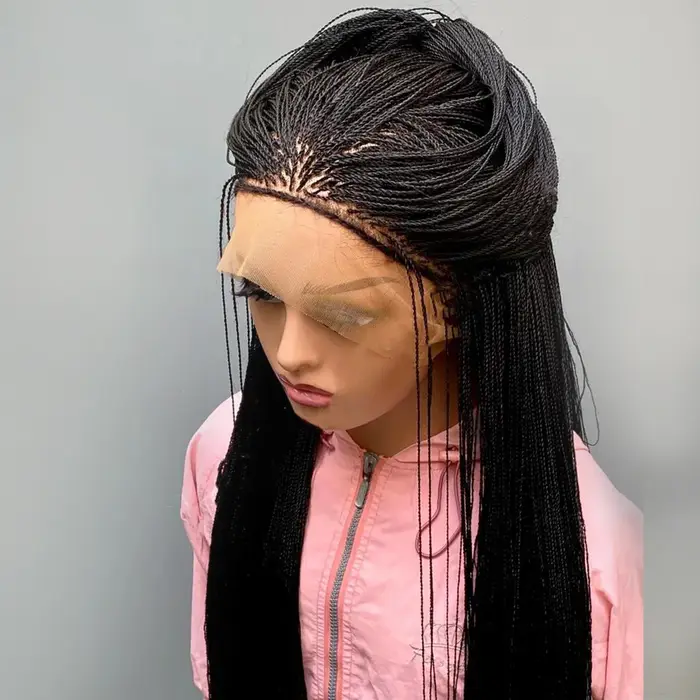 Perruque tressée micro-torsadée de 28 pouces pour femmes noires