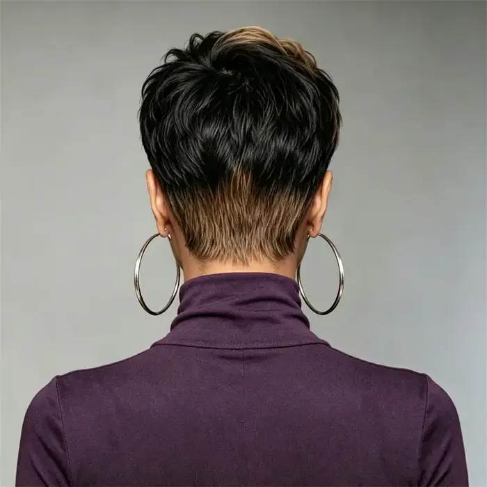 Perruque Pixie Cut en cheveux humains