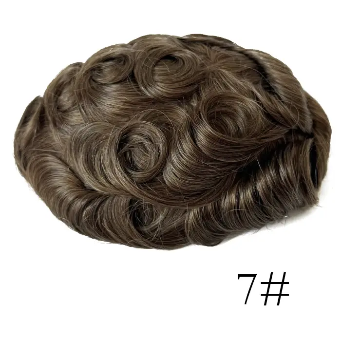 Q6 hommes toupet dentelle et Base en polyuréthane système de cheveux humains unité Durable mâle prothèse