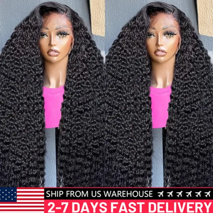 Perruque Lace Front Wig Deep Wave Naturelle Bouclée, Cheveux Humains, 13x4, 13x6, 30 32 Pouces, Dens