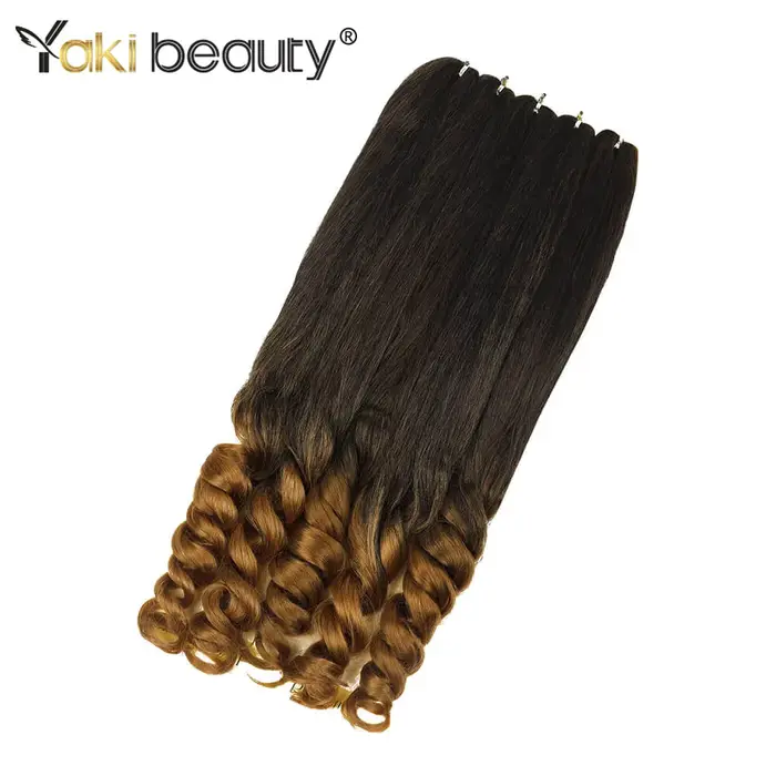 Tressage synthétique bouclé style Boho français ombré, pré-étiré de qualité professionnelle pour tre