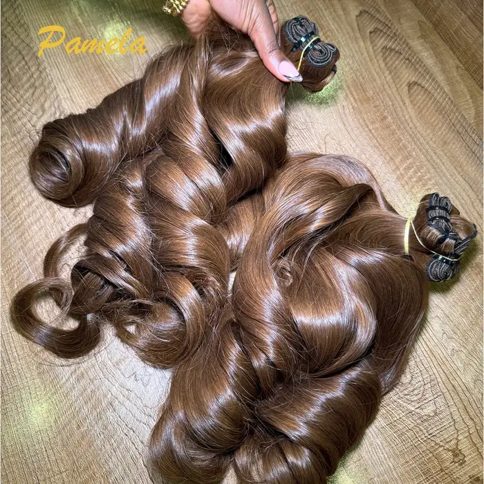 Extensions de cheveux humains bruns ondulés, 100% vierges non traités, 3 mèches, extensions de cheve
