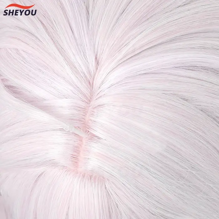 Alya-Perruque Cosplay Synthétique Longue Droite Gris Rose Alisa Mikhailova Kujou