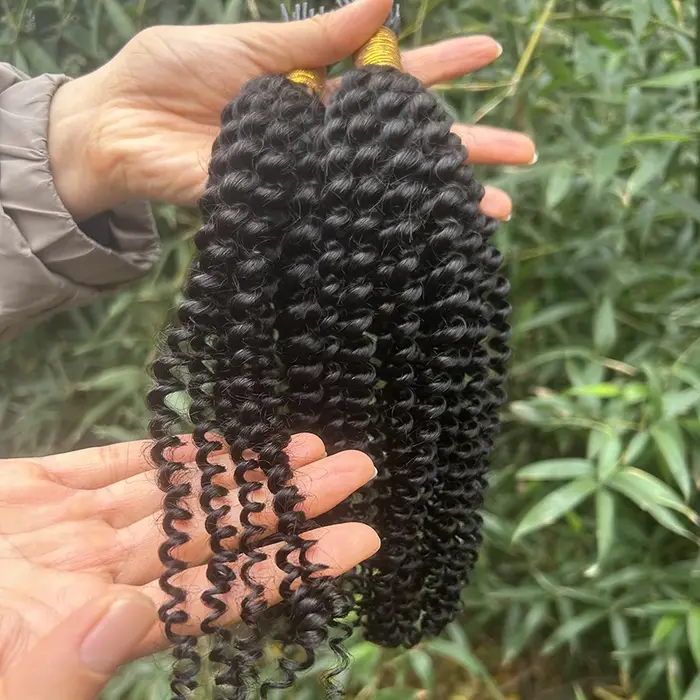 Extensions de cheveux bouclés crépus I-Tip 16-26 pouces