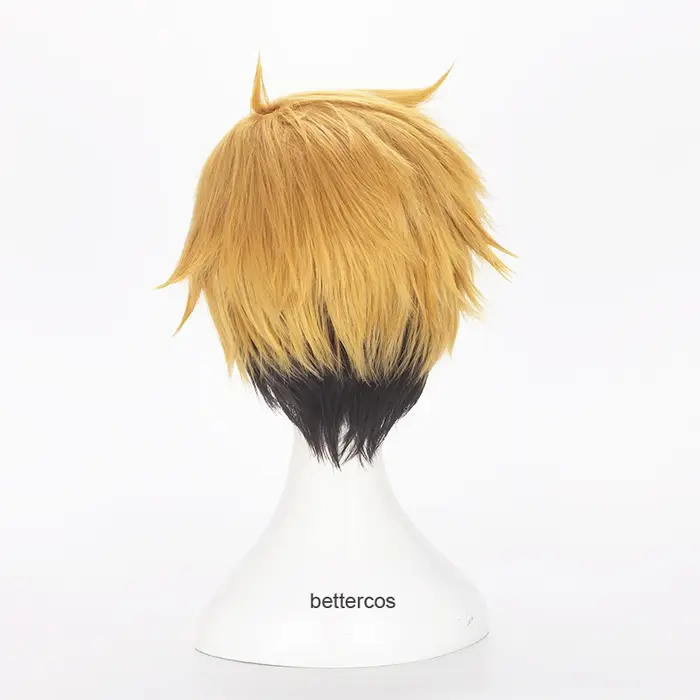 Haikyuu!! Miya Osamu noir marron Cosplay perruque Miya Atsumu court noir blond résistant à la chaleur synthétique cheveux perruque accessoire de déguisement