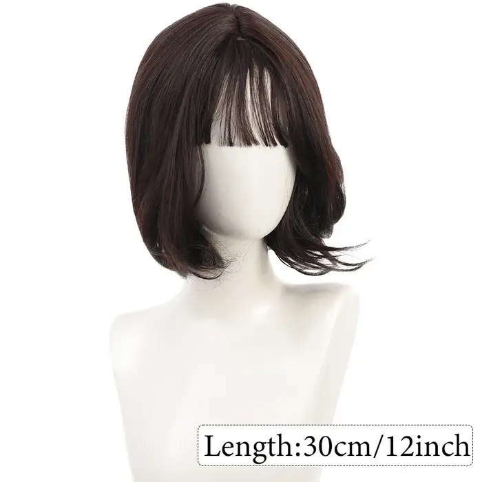 Perruque Courte Bouclée Marron et Noire pour Femme