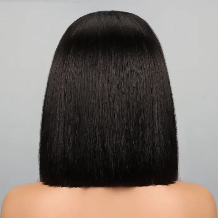 Perruque Bob Lace Frontal Wig naturelle naturelle, cheveux courts et lisses, 210%, blond, marron, 99